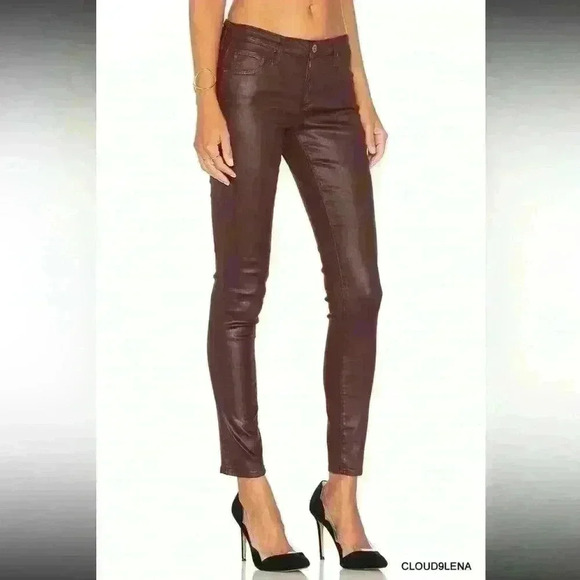 AG - ADRIANO GOLDSCHMIED Legging Ankle Super Skinny Leather Jean 27 #POY1288 - Picture 4 of 10